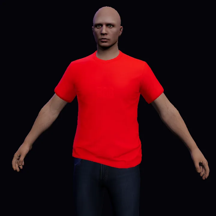 Camiseta RGB en un personaje de GTA V cambiando de color en el Taller RGB